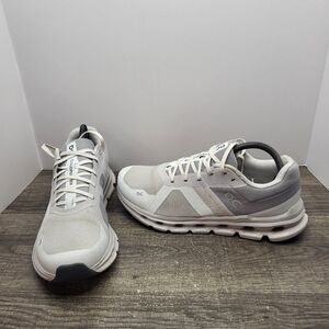 On Cloudrunner White Grey Women's Size 9.5 Running Shoes Sneakers